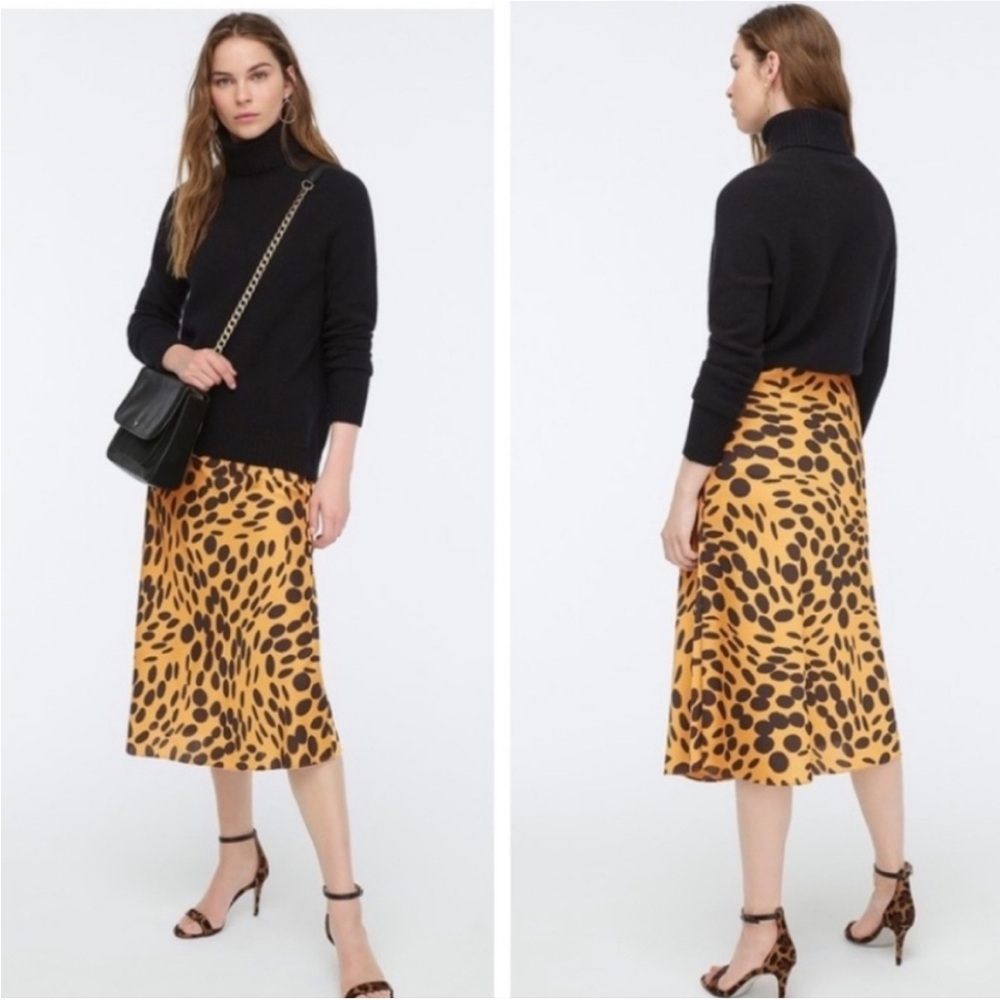 J. Crew Animal Print Midi Skirt